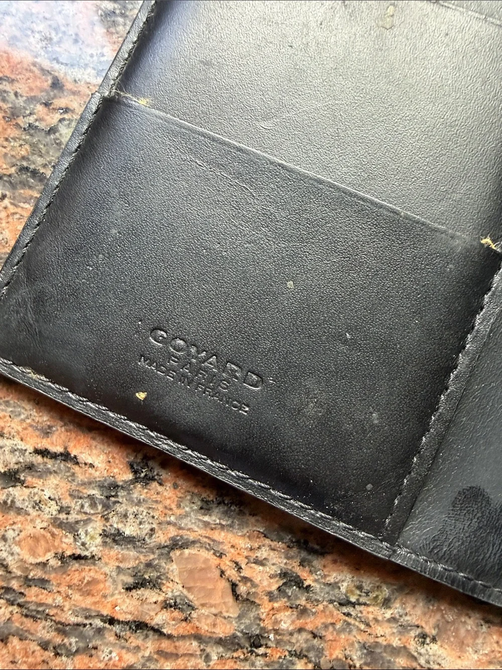 Goyard Brown and Black Chevron Card Wallet with White Accents
